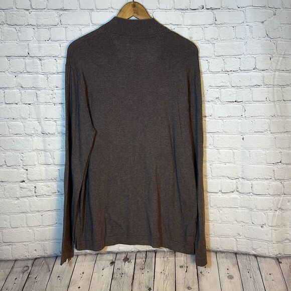 Tommy Bahama Brown Sweater T40057 Island Luxe Half Zip Size L 5% Cashmere - Picture 3 of 7